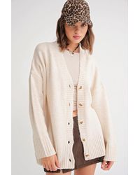 MixRay - Buttoned V-Neck Ribbed Knit Cardigan - Lyst