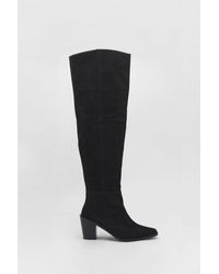 Warehouse - Real Suede Slouchy Knee High Boots - Lyst