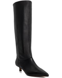 Dune - Sloan Leather Pointed Knee High Kitten Heel Boots - Lyst