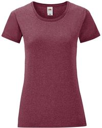 Fruit Of The Loom - Ladies Iconic T-Shirt (Heather Burgundy) - Lyst