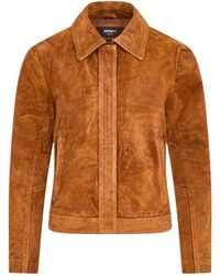 Infinity Leather - Suede Bomber Blouson Jacket - Lyst