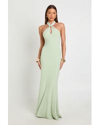 Boohoo - Halterneck Seam Detail Fluid Maxi Dress - Lyst