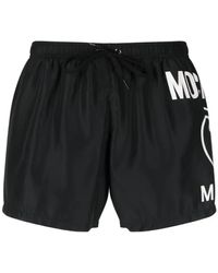 Moschino Milano Logo Short Swim Shorts in Black for Men Lyst UK