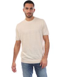 BOSS - H-jiovanni Sweater Met Korte Mouwen En Tip In Wit - Lyst