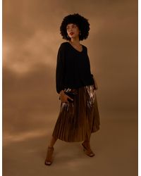 Blue Vanilla - Metallic Pleated Tulle Skirt - Lyst