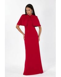Hiccup - Crew Neck Maxi Dress With Cape Accessory - Lyst