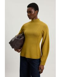 Karen Millen - Knit Wool Look Rounded Sleeve High Neck Jumper - Lyst
