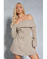 MissPap - Tailored Bardot Blazer Mini Dress - Lyst