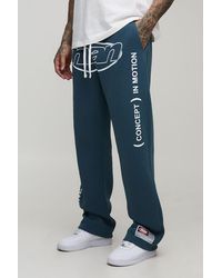 BoohooMAN - Tall Baggy Fit Extended Drawcord Print Joggers - Lyst