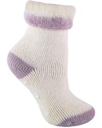 Sock Snob - Ladies Alpaca Wool Blend Thermal Slipper Bed Socks With Grippers - Lyst