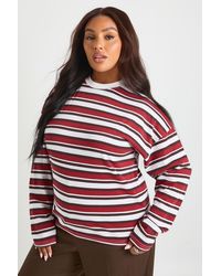 Boohoo - Plus Crew Neck Long Sleeve T Shirt - Lyst