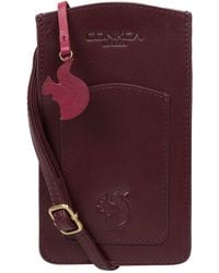 Conkca - 'Siren' Plum Leather Cross Body Phone Bag - Lyst