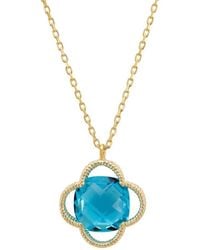 LÁTELITA London - Open Clover Flower Gemstone Necklace Gold Blue Topaz Sterling Silver - Lyst