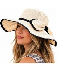 Woodland Leathers - Ladies Wide Brim Foldable Sun Hat Adjustable Summer Beach Hat - Lyst