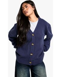 Boohoo - Seam Detail Soft Knit Boyfriend Oversized Cardigan - Lyst