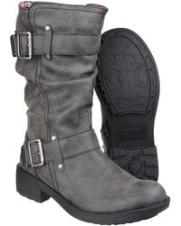 Rocket Dog - Ladies Trumble Zip Up Faux Leather Mid Calf Boots - Lyst