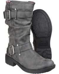 Rocket Dog - Ladies Trumble Zip Up Faux Leather Mid Calf Boots - Lyst