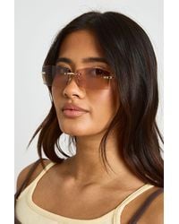 Boohoo - Lens Chunky Aviator Sunglasses - Lyst