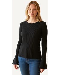 Karen Millen - Split Cuff Ribbed Fine Knit Top - Lyst