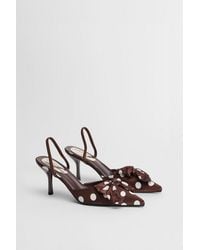 Oasis - Chantel Satin Slingback Polka Dot Bow Detail Court Heels - Lyst