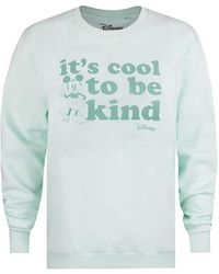 Disney - Ladies Its Cool To Be Kind Mickey Mouse Sweatshirt (Seafoam) - Lyst