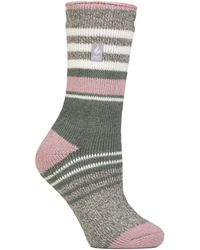 Heat Holders - Ladies Winter Varied Stripe Patterned Thermal Socks For - Lyst