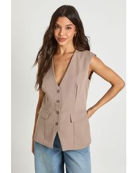 Boohoo - V-Neck Pocket Detail Waistcoat - Lyst