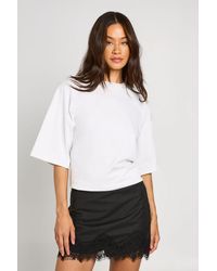 Boohoo - Tall Lace Trim Crepe Skort - Lyst