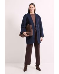 Wallis - Principles By Collarless Belted Wrap Coat - Lyst