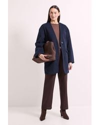 Wallis - Principles By Collarless Belted Wrap Coat - Lyst