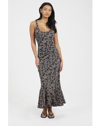 Brave Soul - Scoop Neck Strappy Printed Maxi Dress - Lyst