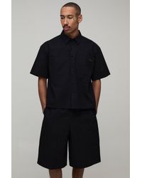BoohooMAN - Ripstop Oversized Boxy Cargo Shirt & Parachute Short Set - Lyst