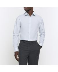 River Island - Smart Shirt Slim Fit Long Sleeve Cotton - Lyst