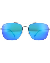 Maui Jim - Aviator Satin Dark Gunmetal Hawaii Polarized Sunglasses - Lyst