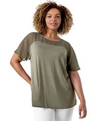 Roman Curve - Mesh Yoke Jersey Top - Lyst