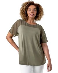 Roman Curve - Mesh Yoke Jersey Top - Lyst