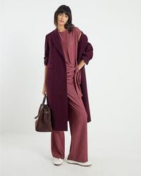 River Island - Wide Leg Trousers Pinstripe Drawstring Viscose - Lyst