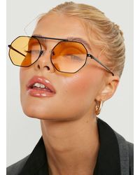 Boohoo - Retro Aviator Sunglasses - Lyst