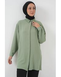 Bigdart - Oversized Long Sleeve Button-Up Blouse With Shirt Collar - Lyst