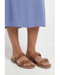 Good for the Sole - Heidi Faux Leather Double Buckle Comfort Mules - Lyst