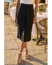 Roman - Textured Belted Pencil Skirt - Lyst
