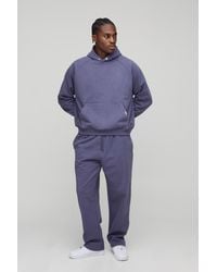 BoohooMAN - Premium Script Heavyweight Oversized Boxy Raglan Hoodie - Lyst