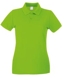 Fruit Of The Loom - Ladies Lady Fit Short-Sleeved Polo Shirt (Lime) Cotton - Lyst