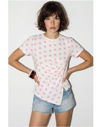 Bianco Lucci - Fitted Polka Dot Crew Neck T-Shirt - Lyst