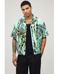 BoohooMAN - Oversized Boxy Abstract Floral Print Shirt - Lyst