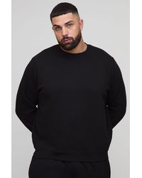 BoohooMAN - Plus Basic Regular Fit Crew Neck Sweatshirt - Lyst