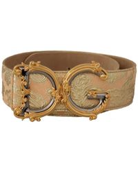 Dolce & Gabbana - Wide Waist Jacquard Baroque Dg Logo Buckle Belt - Lyst