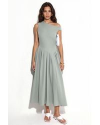 Hiccup - Asymmetrical Collar Midi Dress - Lyst