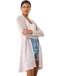 Roman - Pointelle Longline Cardigan - Lyst