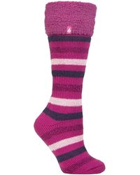 Heat Holders - Ladies Multicoloured Striped Patterned Long Wellington Boot Thermal Socks - Lyst